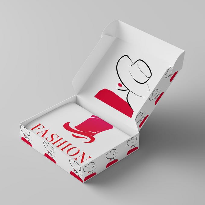 Bajo MOQ Logotipo personalizado de ropa corrugada de color blanco Embalaje correo postal envío correo caja de zapatos para regalo 6