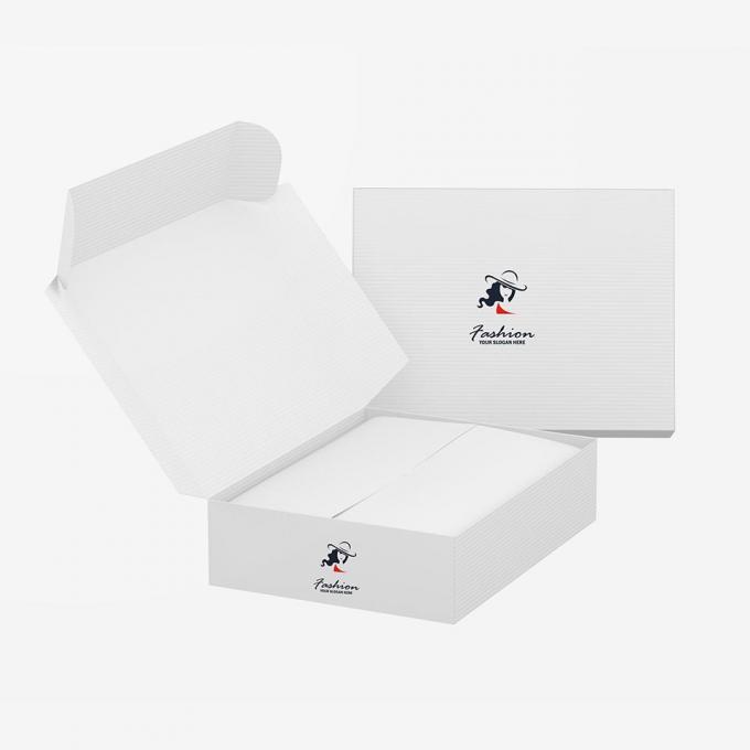 Bajo MOQ Logotipo personalizado de ropa corrugada de color blanco Embalaje correo postal envío correo caja de zapatos para regalo 9
