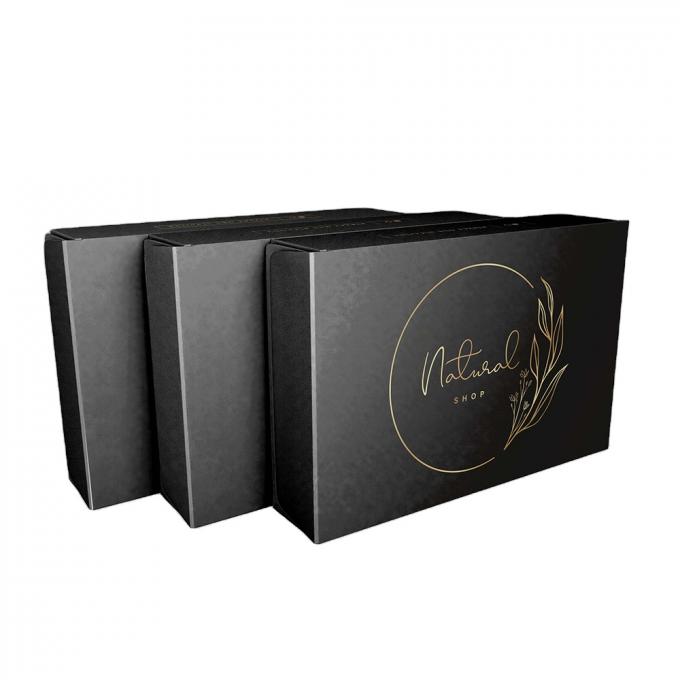 Logotipo personalizado Carpetas grandes negras para ropa y zapatos Caja de embalaje 10