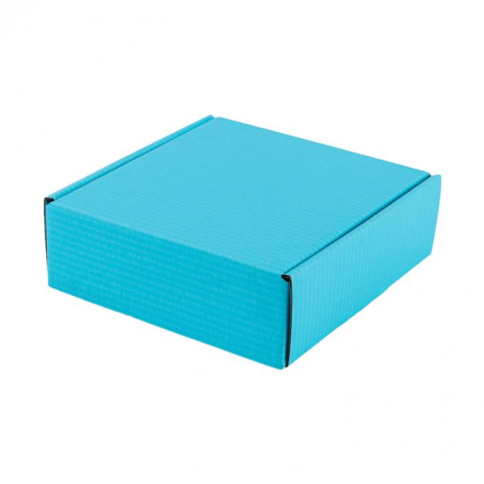 Logotipo impreso a medida Papel de cartón grueso azul plegable Cajas de envío para ropa zapatos 10
