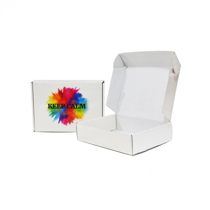 Caja de embalaje cosmético plegable de cartón ondulado con logotipo personalizado para correo de envío 1