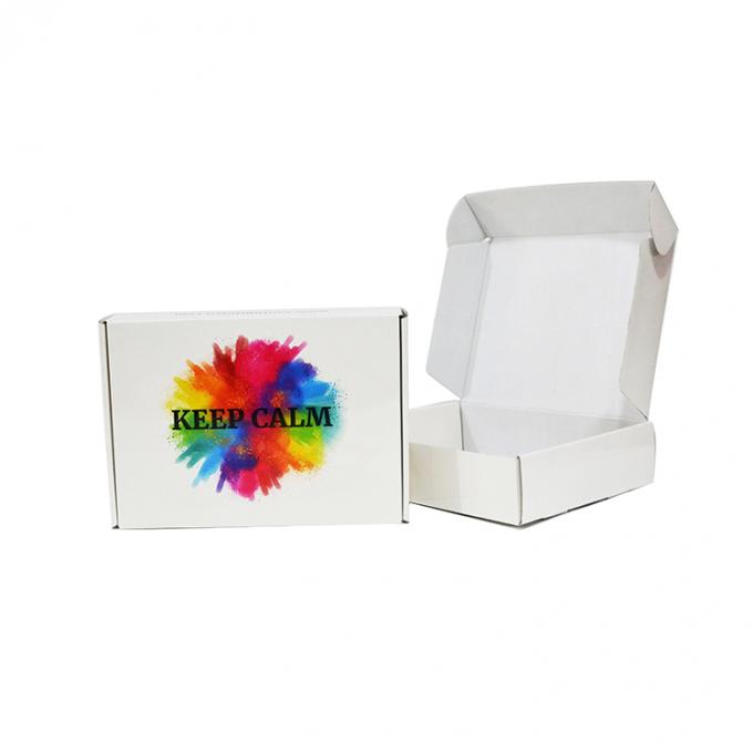Caja de embalaje cosmético plegable de cartón ondulado con logotipo personalizado para correo de envío 2