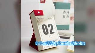 Impresión personalizada de calendario de escritorio de Ramadán de 365 días 2024