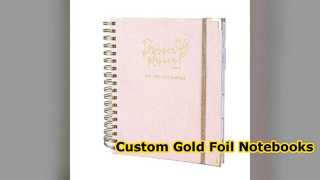 Cuadernos de espiral con lámina dorada personalizados para su marca