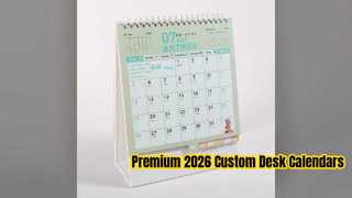 Calendario de escritorio personalizado 2026 con diseño estampado de lámina premium