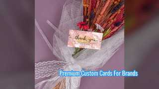 Tarjetas de agradecimiento personalizadas para envases de marcas premium