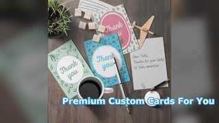 Tarjetas de agradecimiento impresas personalizadas para su marca